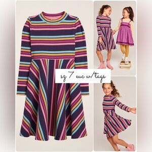 Sz 7 Finding Foxtale Twist & Shout striped ribbed dress Wildflowers Matilda Jane